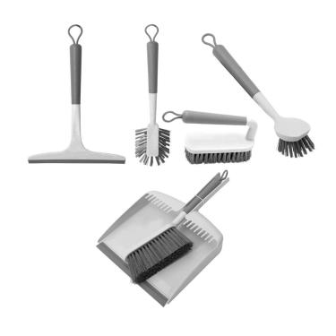 Imagem de Kit Acessórios De Limpeza 5 Peças Flow Bege Fechado