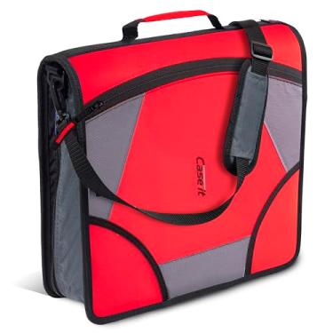 Imagem de Cape-it The King Size Zip Tab Zipper Binder - 10 cm D-Rings - Pasta de arquivo de 5 assuntos - Capacidade de folha 800 - Fire Engine Red D-186