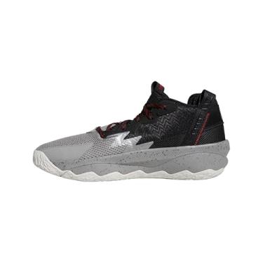 Imagem de adidas Tênis de basquete unissex adulto Dame 8, Cinza/vermelho/preto, 7.5 Women/7.5 Men