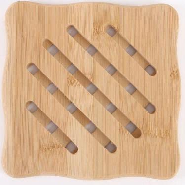 Imagem de Descanso De Panela Quadrado Em Bambu 15X15Cm - BENE CASA