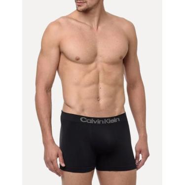 Imagem de Cueca Calvin Klein Low Rise Trunk Sem Costura Preta Pack 3UN, L/G