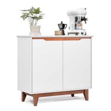 Imagem de Aparador Buffet Flow 2 Portas com Pés de Madeira Maciça (Branco)