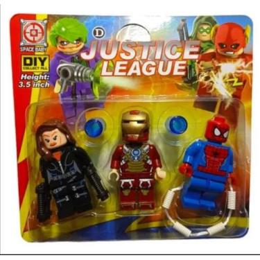 Imagem de Brinquedo Kit 3 Bonecos Infantil Super Herois League Justice
