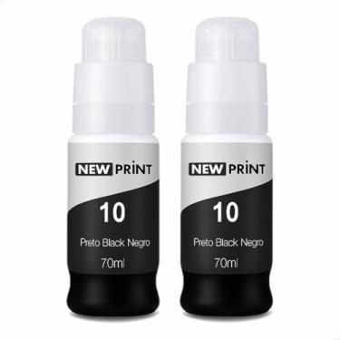 Imagem de Kit 2 Refil Tinta Preta Compatível GI-10 para Canon Mega Tank G6010 G7010 G5010