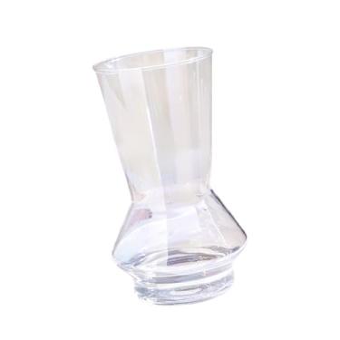 Imagem de KiBcsLic Vaso de vidro para mesa, ornamento transparente, escultura decorativa, vaso de flores para festa, escritório, quarto, entrada