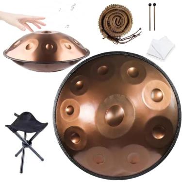 Imagem de Tambores De Mão D Menor Curdo Handpan 9/10/12 Notas Hand Pan Steel Drum Percussion Instrument Para Performance Profissional, Tambores De Handpan 432hz/440hz, Blue - 10 Notes, 440hz