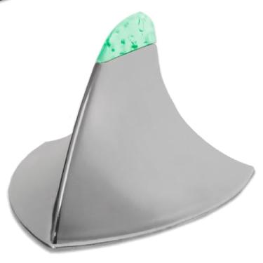 Imagem de Antena Decorativa Tubarão Led Verde Cromada para Teto de Carro