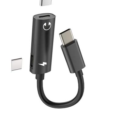 Imagem de Divisor USB C para iPhone 16 15 Pro Max Dual Type C Adaptador de carregador de fone de ouvido (2 em 1) DAC Audio Cabo auxiliar de carregamento rápido para fone de ouvido Apple Cabo de porta de carro