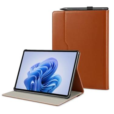 Imagem de SSS·GRGB Capa para Surface Pro 11/10/9/8, capa protetora de couro PU de 33 polegadas com resfriamento de favo de mel, suporte multiângulo, suporte para caneta, bolso frontal e alça de mão, durável