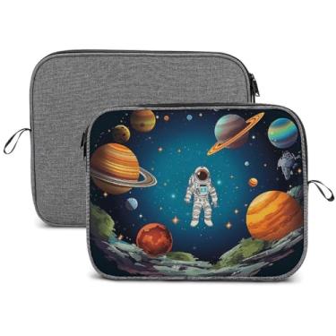 Imagem de Capa para laptop, impermeável, resistente a choques, bolsa protetora para notebook, leve, foguete, astronauta, viagem, estojo compatível com laptop de 13 a 14 polegadas