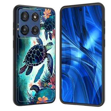 Imagem de JHYYTUJTYP Capa para Moto Edge 2025, [Teste de queda de grau militar] Capa protetora resistente à prova de choque resistente para Motorola Moto Edge 2025, tartarugas marinhas