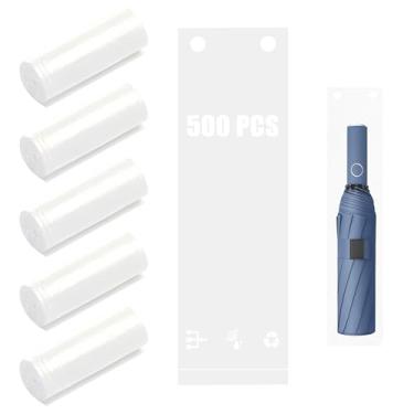 Imagem de CrazyAnt Capas de guarda-chuva descartáveis 500 peças – compatível com 99% máquinas automáticas de bolsa de guarda-chuva, capa de guarda-chuva ideal para escritórios, hospitais e hotéis (transparente