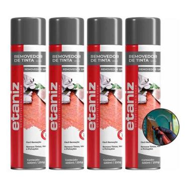 Imagem de 4 Removedor de Tintas Etaniz 400ml Metal Automotivo Madeira - Chesiqui
