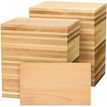 Imagem de Sasylvia Pacote com 36 tábuas de cedro para grelhar carne de peixe de salmão, madeira de cedro natural ocidental de 6 mm de espessura, infundir facilmente sabor defumado no churrasco, ideia de