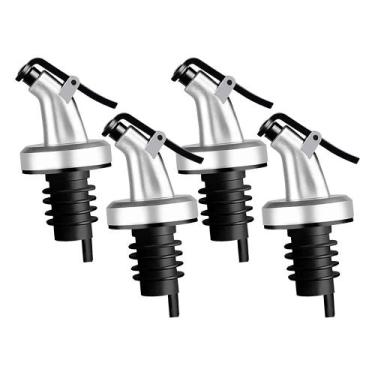 Imagem de Kit 4 Bico Dosador de Garrafa de Azeite Vinagre com Vedação Silicone T