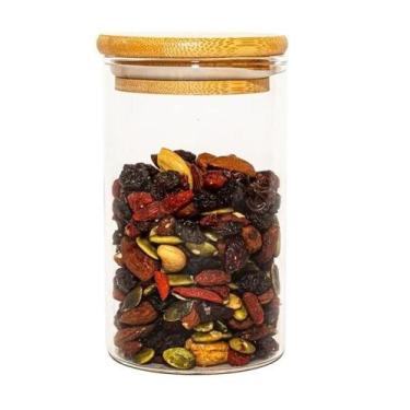 Imagem de Pote Hermético de Bambu e Vidro - Vicenzo Store, 300ml