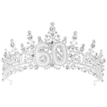 Imagem de TOBATOBA Coroa de aniversário de 60 anos, decorações de aniversário de 60 anos, tiara com 60 letras, presentes de aniversário de 60 anos para ela, roupa de vestido para mulheres, feliz aniversário de