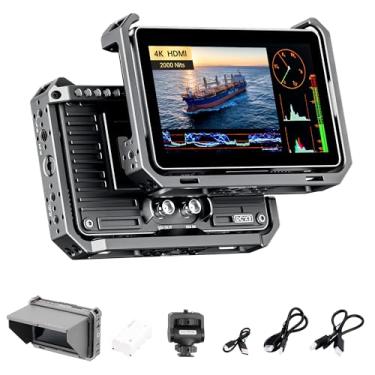 Imagem de VILTROX Kit De Monitor De Campo De Câmera Dc-X3 Com Rig Cage, Monitor De Câmera Touchscreen De 2000 Nits Com Entrada/Saída Sdi/4K Hdmi, 6" Full Hd 1920X1080 Ips, Luts 3D, Assistência De Foco De Pico