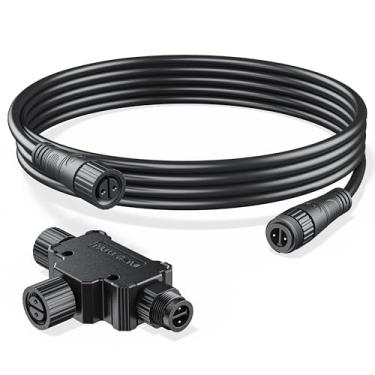 Imagem de Cabo de extensão para luzes externas Philips Hue 24V compatível com Lily Spot, Calla Pathway, pedestal de impressão e luz de parede, conector macho para fêmea (PH-DX-SZ-8FT-3T)