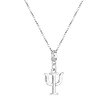 Imagem de Colar Pingente Profissão Psicologia Banhado a Prata 925 - Work Semijoi