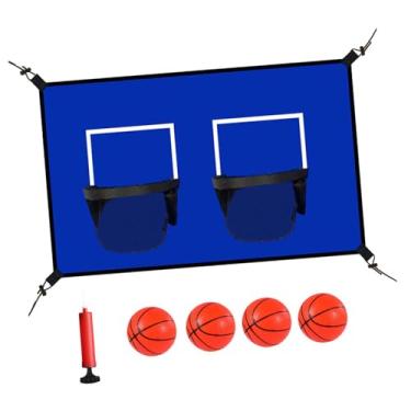 Imagem de Dynwave Conjunto de cesta de basquete e trampolim com aros duplos para treinamento de basquete para a maioria idades, crianças, ambientes internos e