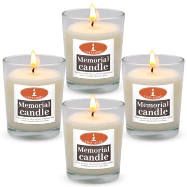 Imagem de Vela Yahrzeit de 1 dia – 4 pacotes de velas comemorativas de vidro de 24 horas para Yizkor, Yom Kippur, Yom Tov, Ner Neshama, Kosher ou outros feriados