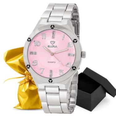 Imagem de Relógio Eura Metal Prata Feminino Detalhe Na Caixa + Embalagem Present