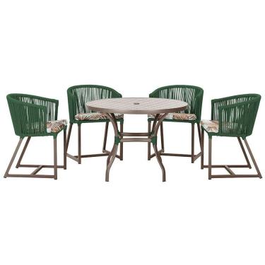 Imagem de Mesa Com 4 Cadeiras E Noronha Estofado 6 Trama autêntico Verde