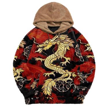 Imagem de Moletom Com Capuz Masculino Hoo Mens 3d Print Drawstring Hooded Sweatshirt Mens Plus Fleece College Student Sweatshirts Kangaroo Pocket Sweatshirts Para Personalidade, Cq-05, 6XL