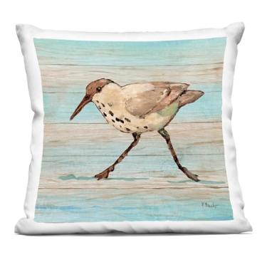 Imagem de Stupell Industries Almofada impressa para interior Coastal Teak Sandpiper, 45 x 18 x 45, azul