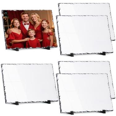 Imagem de Aulsetch Placa de pedra em branco de ardósia de sublimação para decoração de parede e mesa de 25 x 30 cm, 6 peças