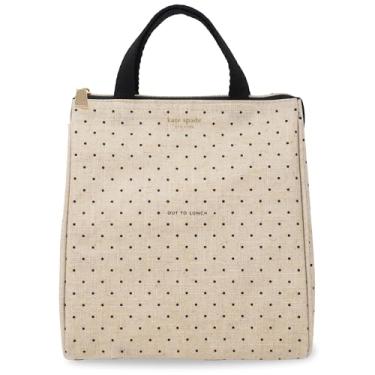 Imagem de kate spade new york Lancheira fofa para mulheres, lancheira de grande capacidade, lancheira para adultos com forro interno térmico prateado e bolso de armazenamento (para almoço)