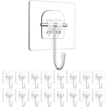 Imagem de Cabides de guirlanda para porta da frente, guirlanda para decorações de Halloween, Natal, Páscoa, placa de boas-vindas para porta da frente, ganchos de parede adesivos grandes para pendurar serviço