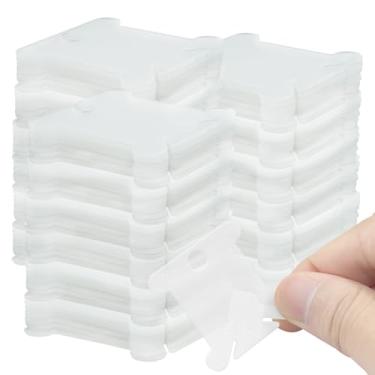 Imagem de Kyuionty 300 peças bobinas de fio dental de plástico bordado, cartões de costura transparentes, organizador de fio dental para fio de ponto cruz, suprimentos de bordado