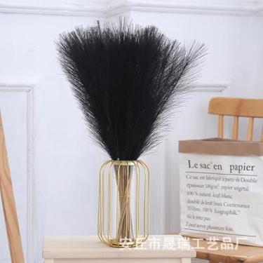 Imagem de kit 20 Flores artificiais de junco, rabo de cão e junco decorativo para arranjos florais(Preto,Aproximadamente 53 cm)