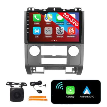 Imagem de [2G + 32G] 22.9 cm Carplay Android Auto Touchscreen Autoradio Estéreo Carro Navegação GPS Rádio FM Unidade de Cabeça WiFi Multimedia Player GPS Rádio DSP para Ford Escape 2007 2008 2009 2010 2011 2012