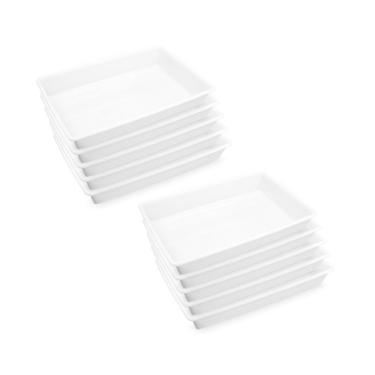 Imagem de Kit 10 Bandejas Plásticas 2,2l Plasvale Branco