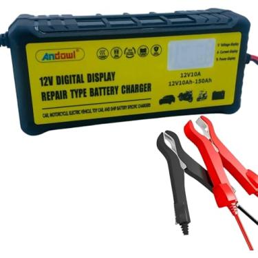 Imagem de Carregador de Bateria Inteligente 12V 10A com Função Reparadora, Bivolt Automático, Display LCD e Proteções Múltiplas – Para Baterias AGM, GEL, EFB, SLA e Chumbo-Ácido