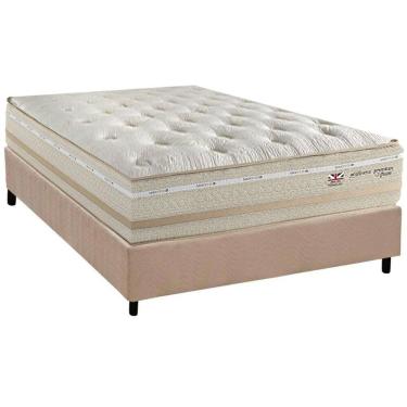 Imagem de Conjunto Box Casal: Colchão Molas Herval Maxspring C1626 + Base CRC Suede Clean (138x188)