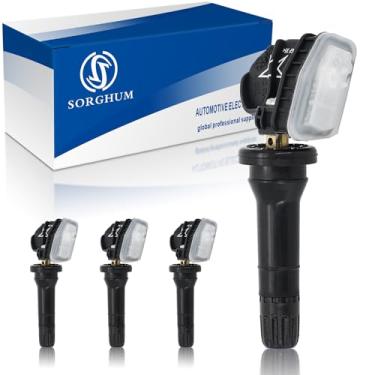 Imagem de Sistema de monitoramento da pressão dos pneus Sorghum - Conjunto de 4 sensores TPMS pré-programados para pressão dos pneus 315 MHz compatível com Chevrolet Buick GMC Cadillac 2007-2024 Substitui # 13598771 13598772 13581558 20923680