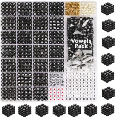 Imagem de Kit de pulseira Friendship DodoBeads Black Letter Beads 1650 unidades