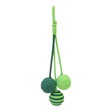 Imagem de Generic Bola de sisal para gatos, brinquedo interativo para brincar, proteção, exercício para gatos internos, arranhador pendurado para gatinhos, Verde