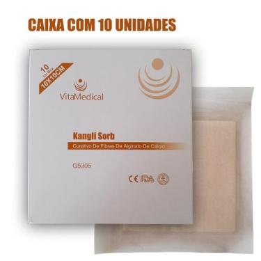 Imagem de CURAT.ALGINATO CALCIO 10X10CM C/10-VITAMEDICAL G5305 LT 20211022 (10) 