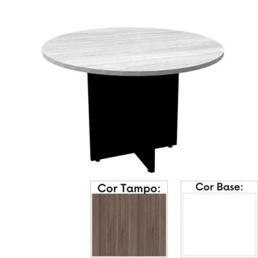Imagem de Mesa de Reunião Redonda 110 x 110 cm Pé Painel PE25 em MDP Cor Walnut 