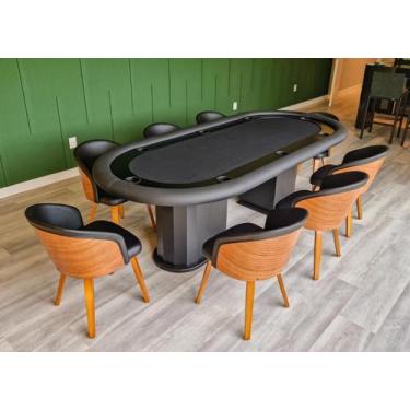 Imagem de Mesa de Poker Linha Master com Borda Estofada e Porta Copos - 2,0x1,0m