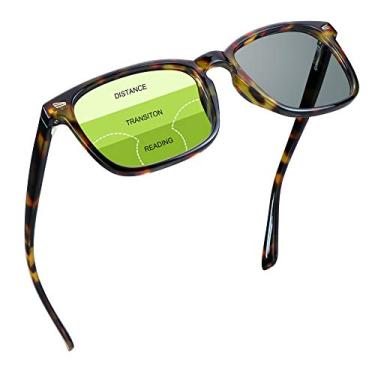Imagem de YEIN Óculos presbiopicos multifocais progressivos, óculos de sol cinza fotocrômicos, ampliação de 0,00/+1,00 para homens/mulheres, Âmbar, 0/+1.00