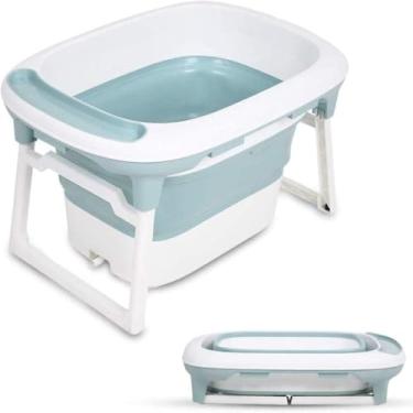 Imagem de Banheira Criança Dobrável Chuveiro Basi, Easy Istall Família Banheiro Spa Tub O Slip Tamanho 77 X 56 X 47 Cm, Blue
