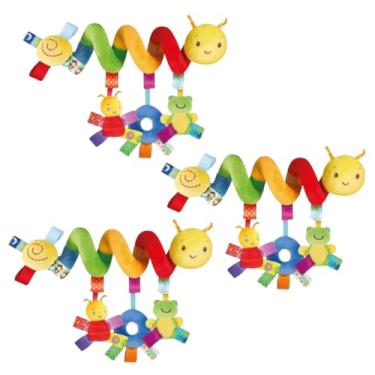 Imagem de Kit 3 Unidades Móbile Espiral Centopeia para Carrinho e Berço de Bebê - Brinquedo Interativo Sensorial com Chocalho e Mordedor - Estimula o Desenvolvimento e os Sentidos do Bebê - Unissex