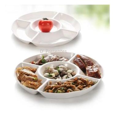 Imagem de Petisqueira Para Buffet 30cm E Porta Molho De Melamina Branc - D' Pres