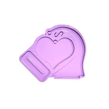 Imagem de R363 Molde de silicone porta retrato coração resina decorar - confeita
